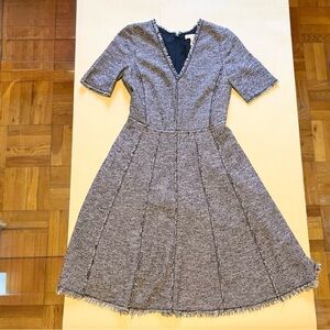 Rebecca Taylor Fit & Flare Tweed Knit Dress